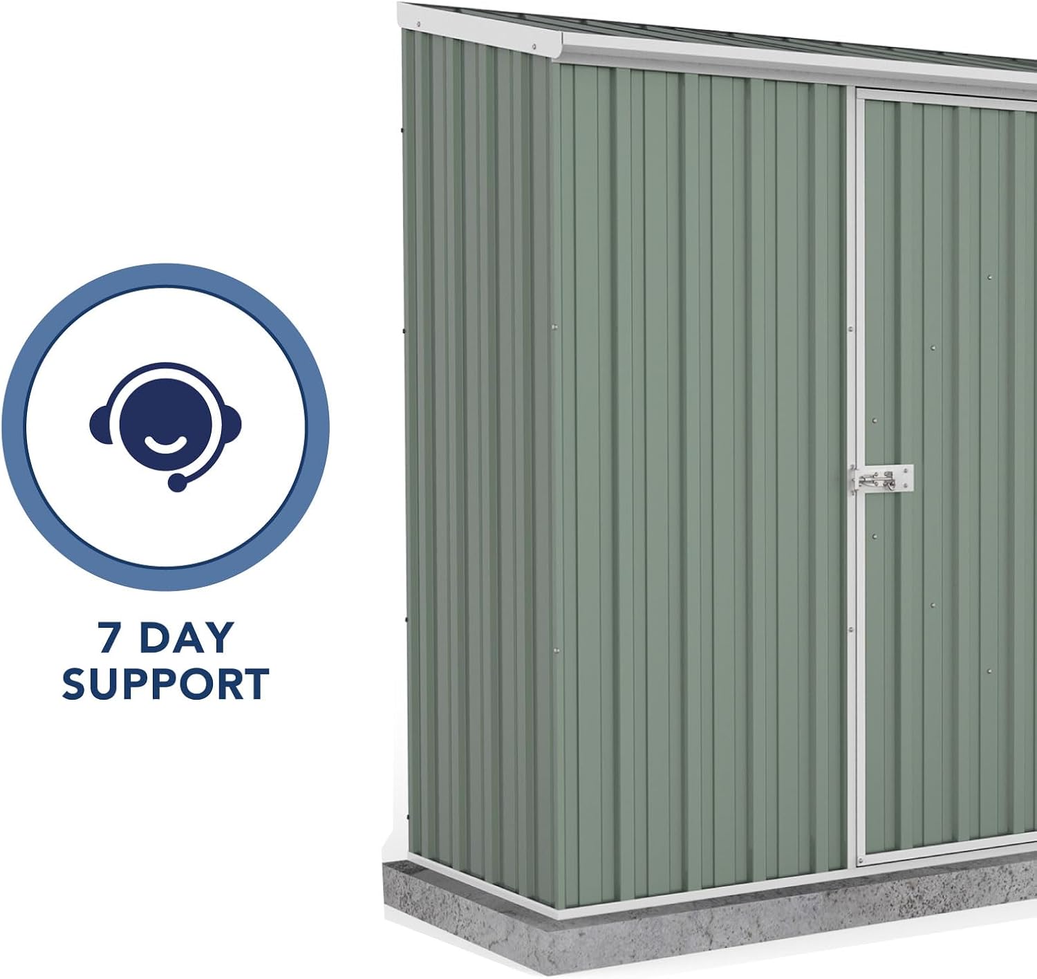 ABSCO 7' x 3' Space Saver Shed, Aluminum and Steel Utility Tool Shed, Outdoor Storage for Backyard, Lawn Patio, Bikes, Pale Eucalypt Metal Shed
