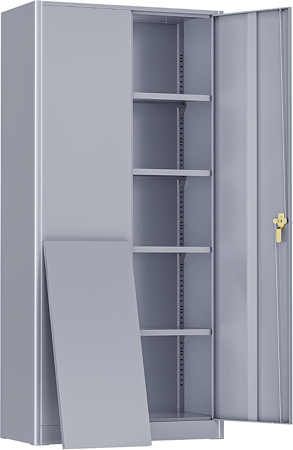 Greenvelly Metal Storage Cabinet, 72' Lockable Metal Garage Storage Cabinet with Doors and 4 Adjustable Shelves, Locking Steel Cabinet for Home Office, Garage, Shop, School (Dark Grey 36' W x 18' D)