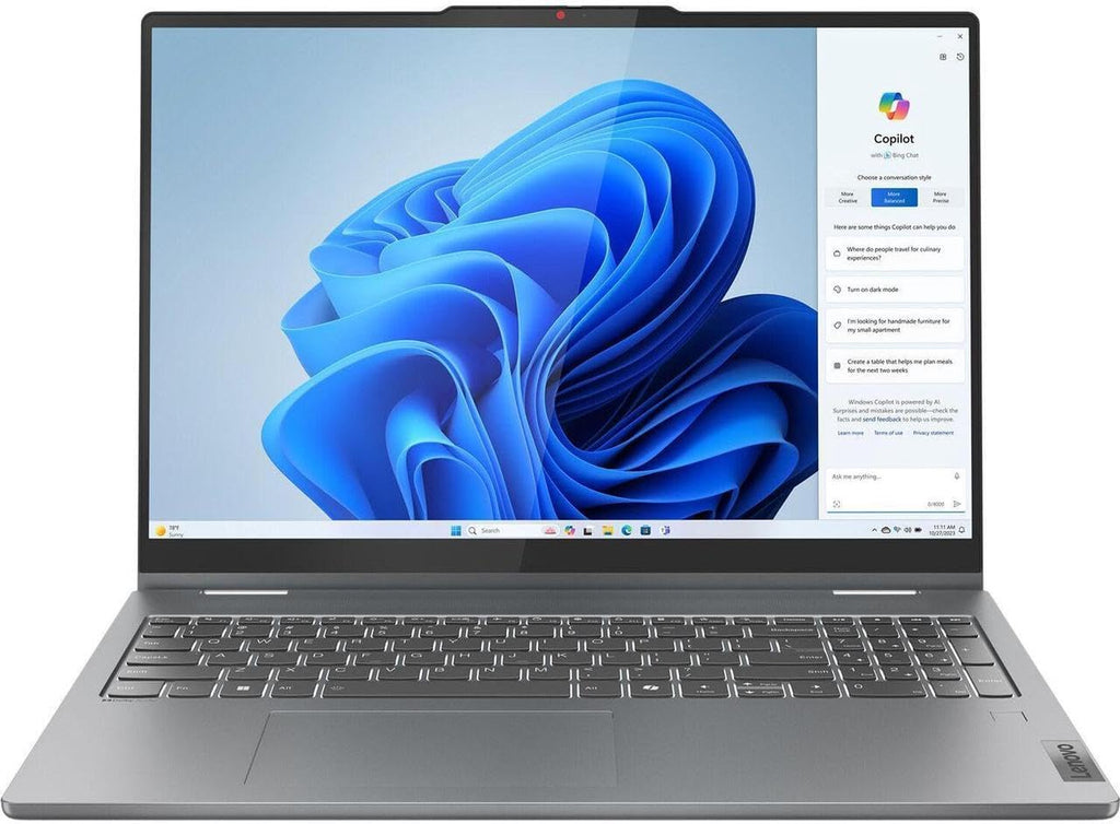 Lenovo IdeaPad 5 2-in-1 with AMD Ryzen 7 8845HS Processor, 16' WUXGA Touchscreen Display, 16GB LPDDR5X RAM, 1TB SSD, Digital Pen, Backlit KYB, FP Reader, and Win 11 Home