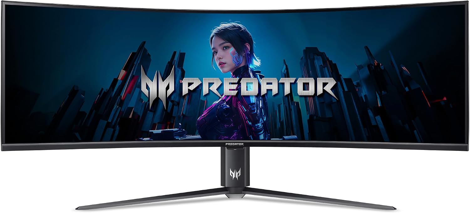 acer Predator Z57 | 57' DUHD 7680 x 2160 Mini LED 1000R Curved Gaming Monitor | AMD FreeSync Premium | 120Hz | 1ms | VESA DisplayHDR 1000| DCI-P3 98% | KVM Switch | USB Type-C, DP 1.4 & 2 x HDMI 2.1