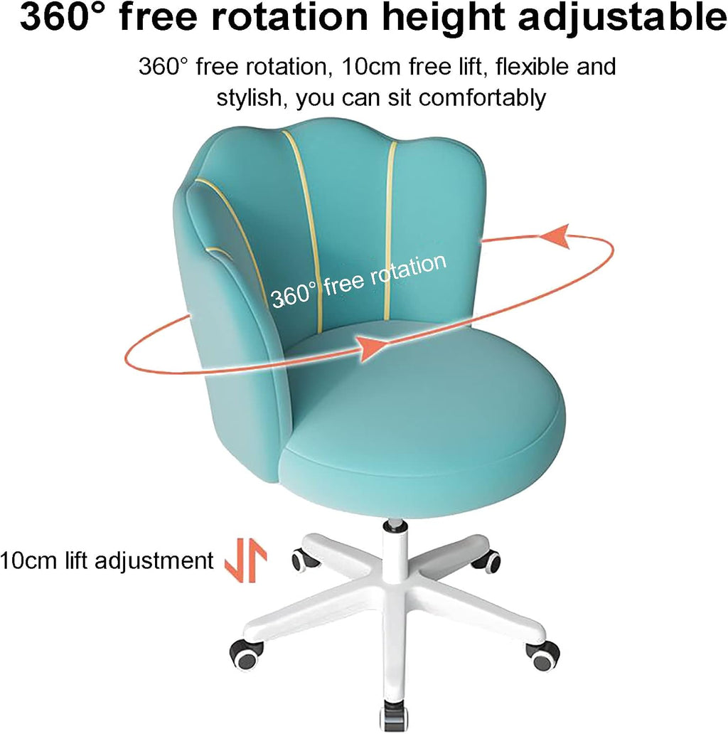 Office Chair Gaming Chair Computer Chair Vanity Chair for Makeup Room Bedroom,Modern Office Desk Chairs Computer Chair Cute Girls Flower Chair with Wheels,Velvet Swivel Chair Adjustable Chai