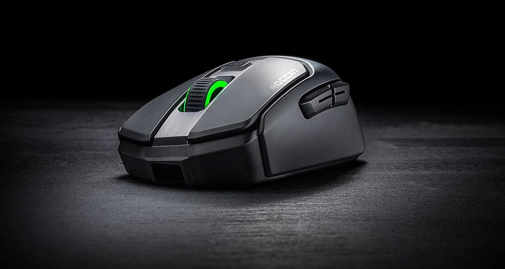 ROCCAT Kain 200 Wireless PC Gaming Mouse, AIMO RGB Backlit Lighting, Owl-Eye Optical Sensor, Ergonomic Mouse Feel, 5 Side Buttons, Adjustable Up to 16,000 DPI, Up to 50 Hour Battery Life, Black