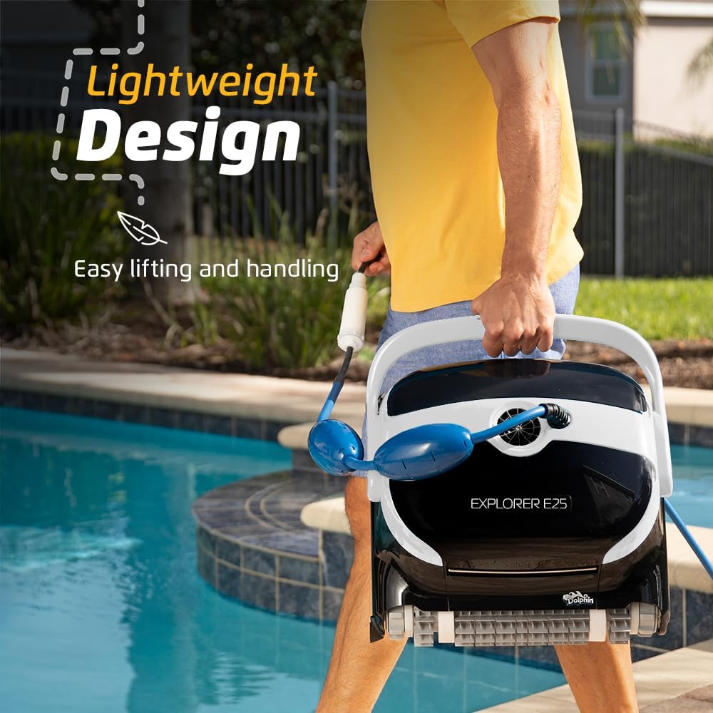 Dolphin (2026 Model) Explorer E25 Wi-Fi Robotic Pool Vacuum Cleaner Pools up to 50 FT - Waterline Scrubber Brush