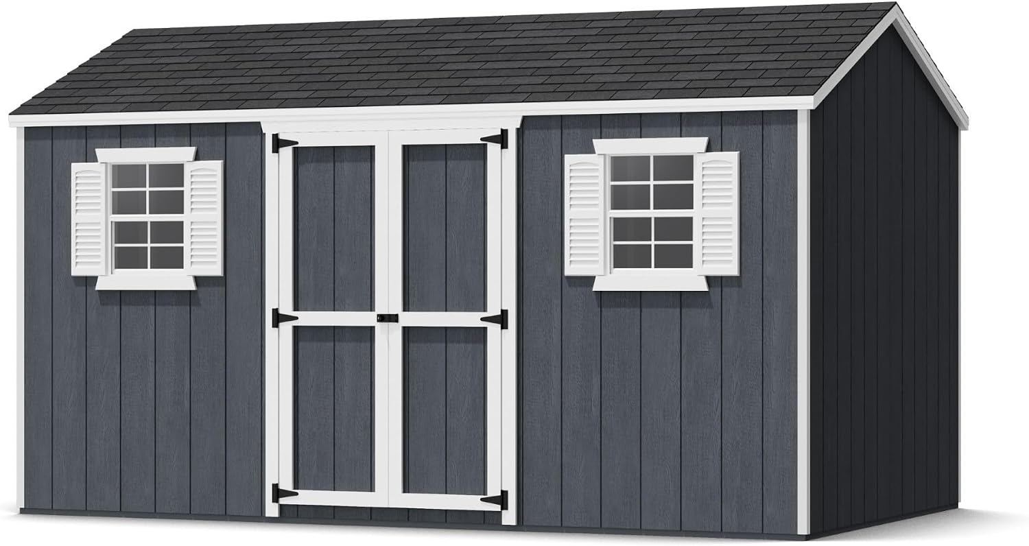 Little Cottage Co. 8x14 Value Workshop Shed with Operable Windows and Floor, Outdoor Wood Storage Do-It-Yourself Precut Kit