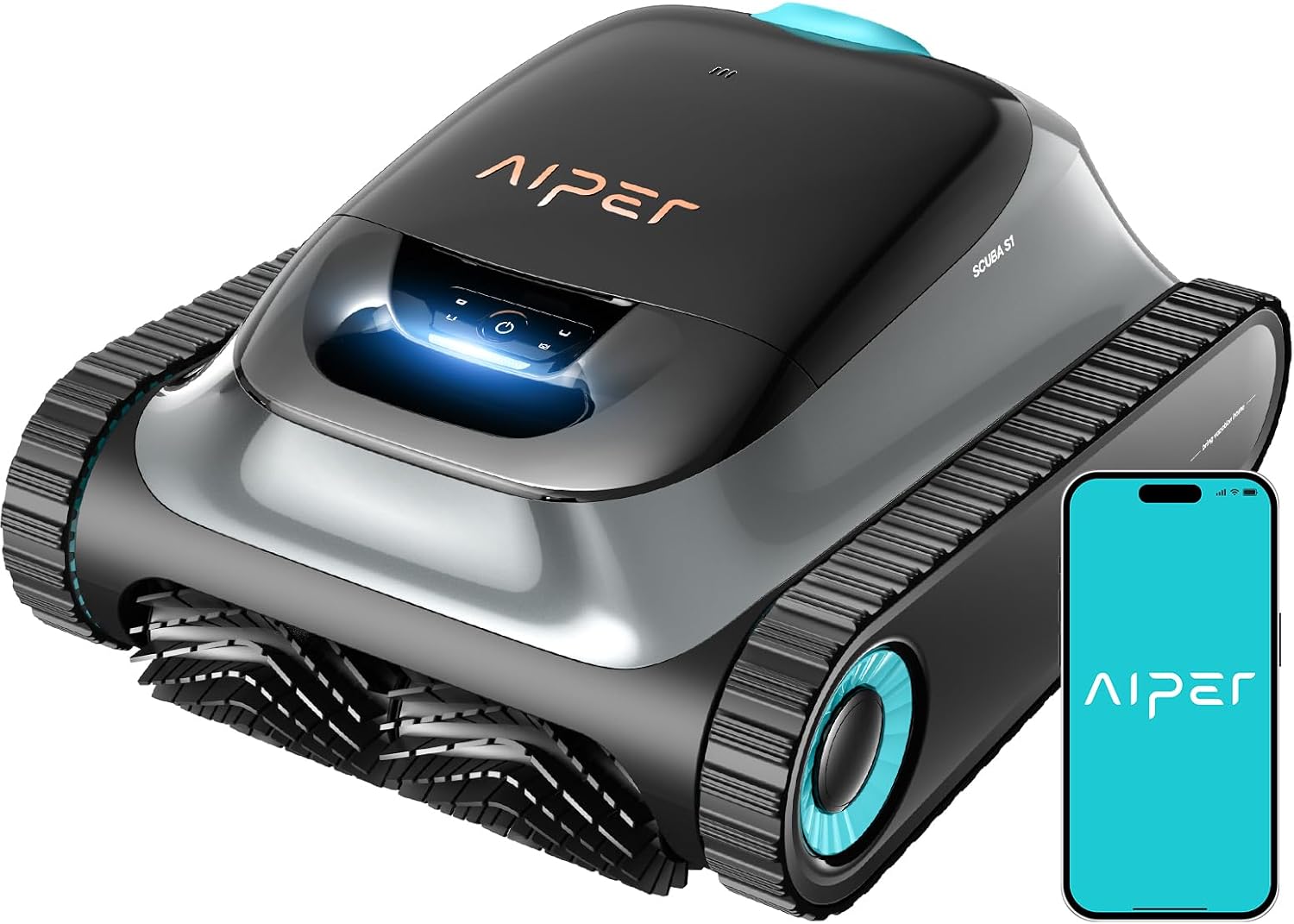 (2026 Upgrade) Aiper Scuba S1 Robotic Pool Cleaner, Weekly Custom Cleaning Plan, 270 Min Runtime, Smarter Navigation with 11 High-Precision Sensors, App Support-Obsidian（Renewed）