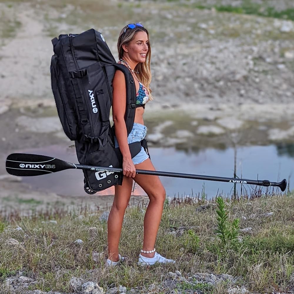 NIXY G5 Huntington Inflatable Paddle Board Compact SUP 9'6' x 32' x 6' Ultra-Light Stand Up Paddleboard, Welded Seams, Woven Drop Stitch for Durability