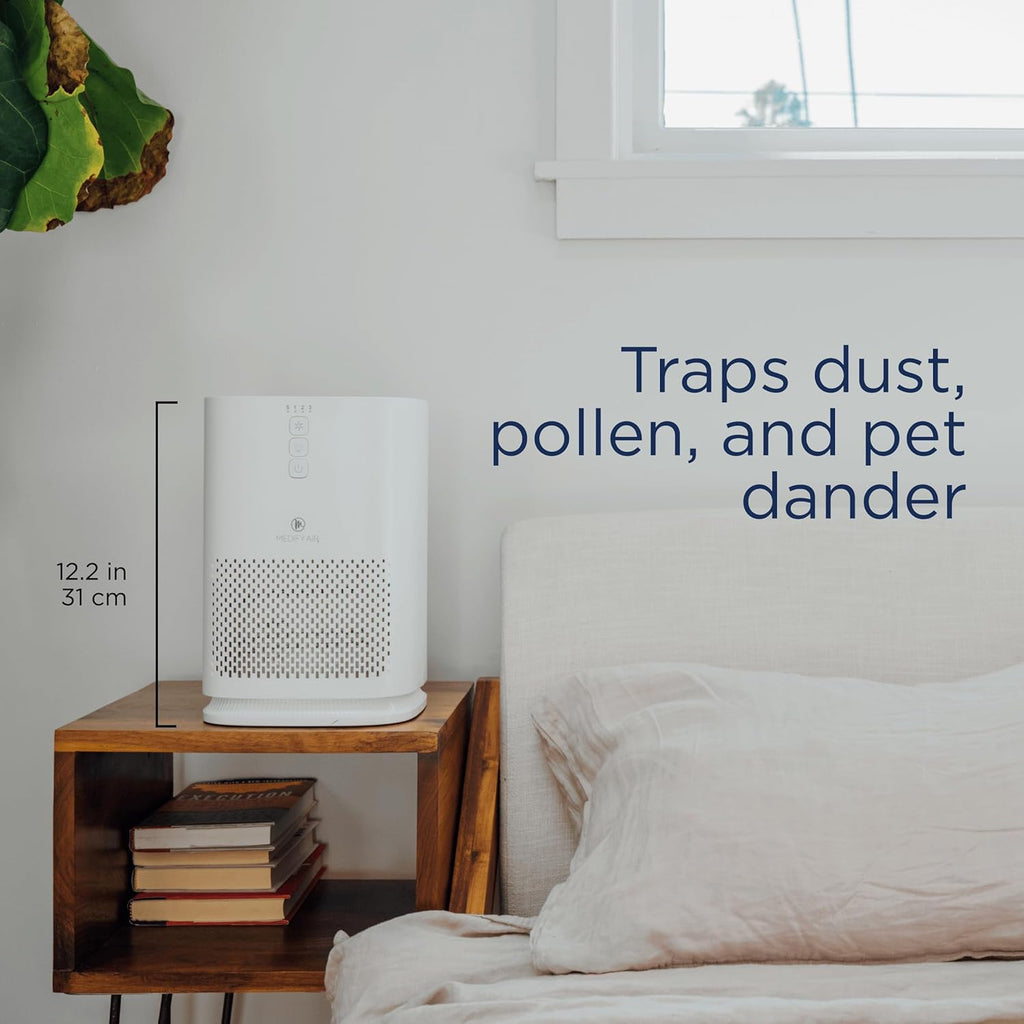 Medify MA-14 Air Purifier with True HEPA H13 Filter | 470 ft² per Hour for Smoke, Odors, Pollen, Pets | 99.9% Removal to 0.1 Microns | White, 2-Pack
