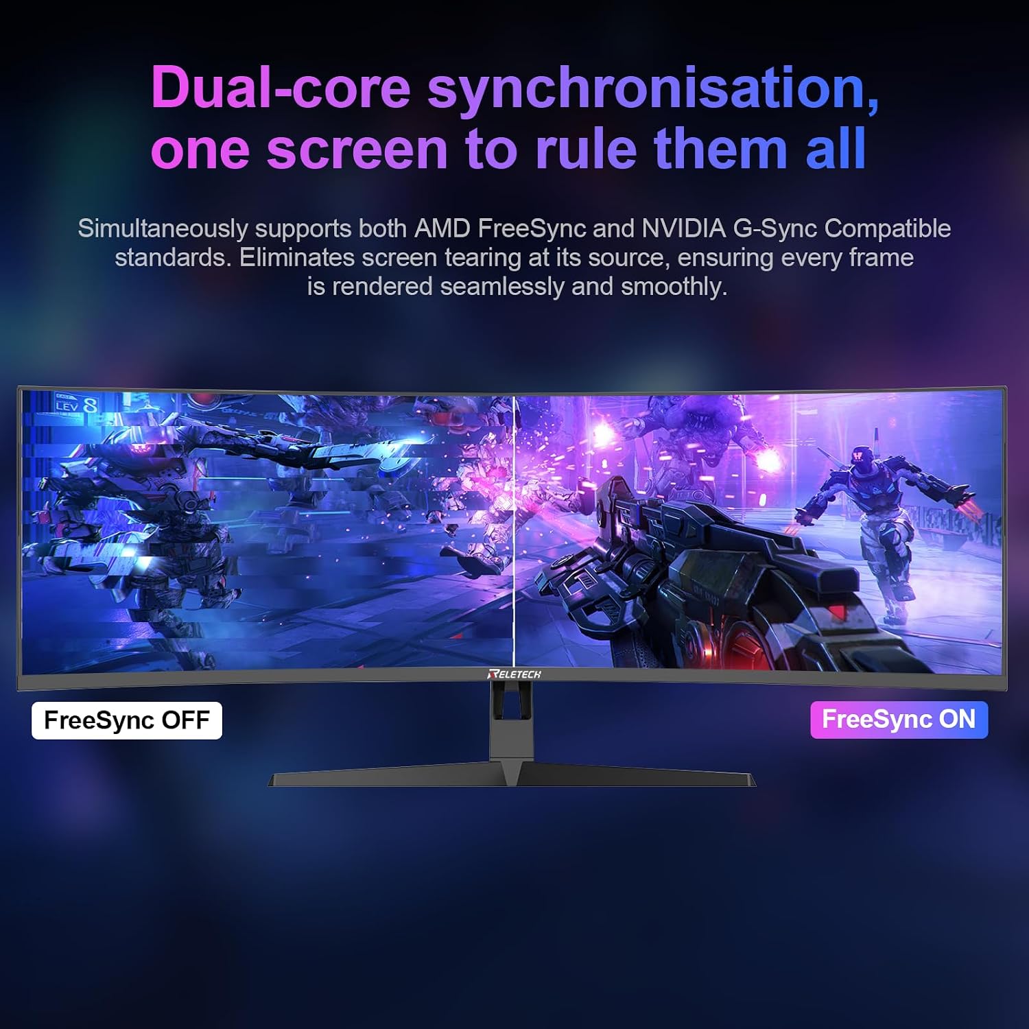 49 inch Ultra-Wide Curved Gaming Monitor 165Hz, 5K (5120×1440) Resolution,1500R 1ms Fast Response, FreeSync, 125% sRGB HDR Color Display, 2*HDMI & 2*DP, VESA Mount Compatible (R49BVR Raptor)