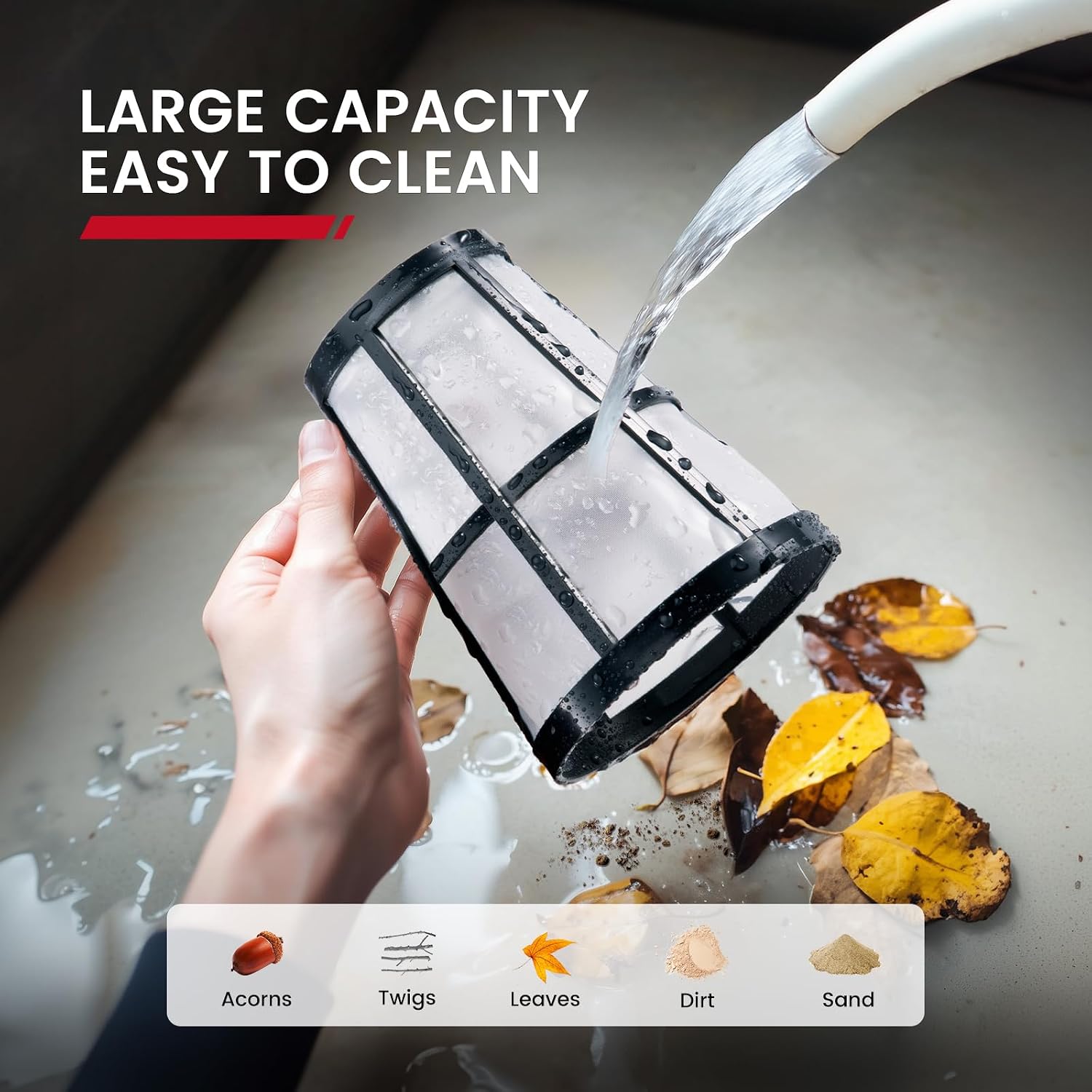 Enhulk Cordless Pool Vacuum with Pool Net, Upgraded 80 Mins Runtime, 18.5 GPM Powerful Suction, 76.8'' Telescopic Pole, 1 Filters, Handheld Pool Cleaner for Above Ground & Inground Pools, PC40