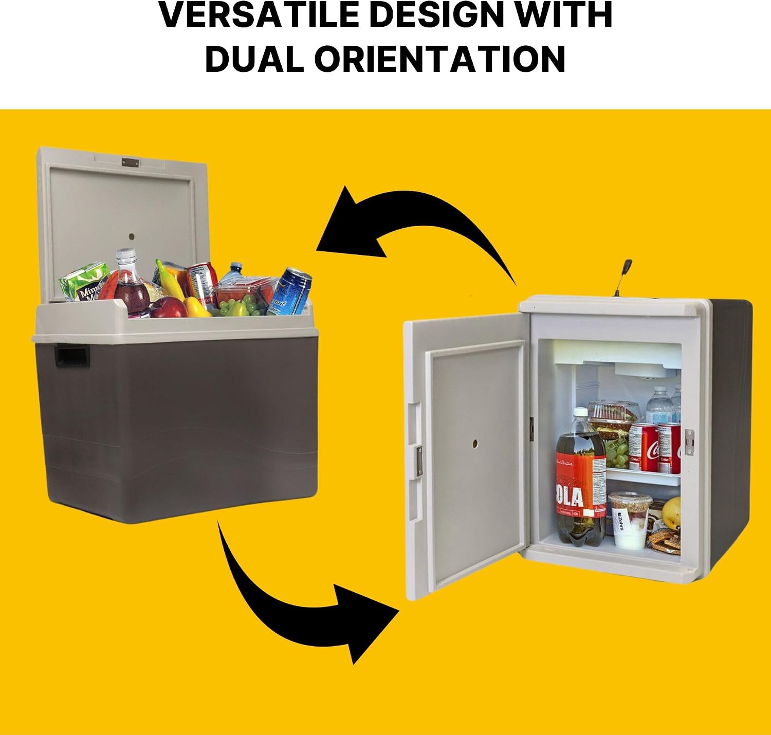 Koolatron 12V Electric Cooler/Warmer, 38L (40qt) Thermoelectric Car Fridge, Reversible Door, 12 Volt DC Connection, Plug In Iceless Portable Refrigerator, For Work Travel Vehicle Truck RV, Gray