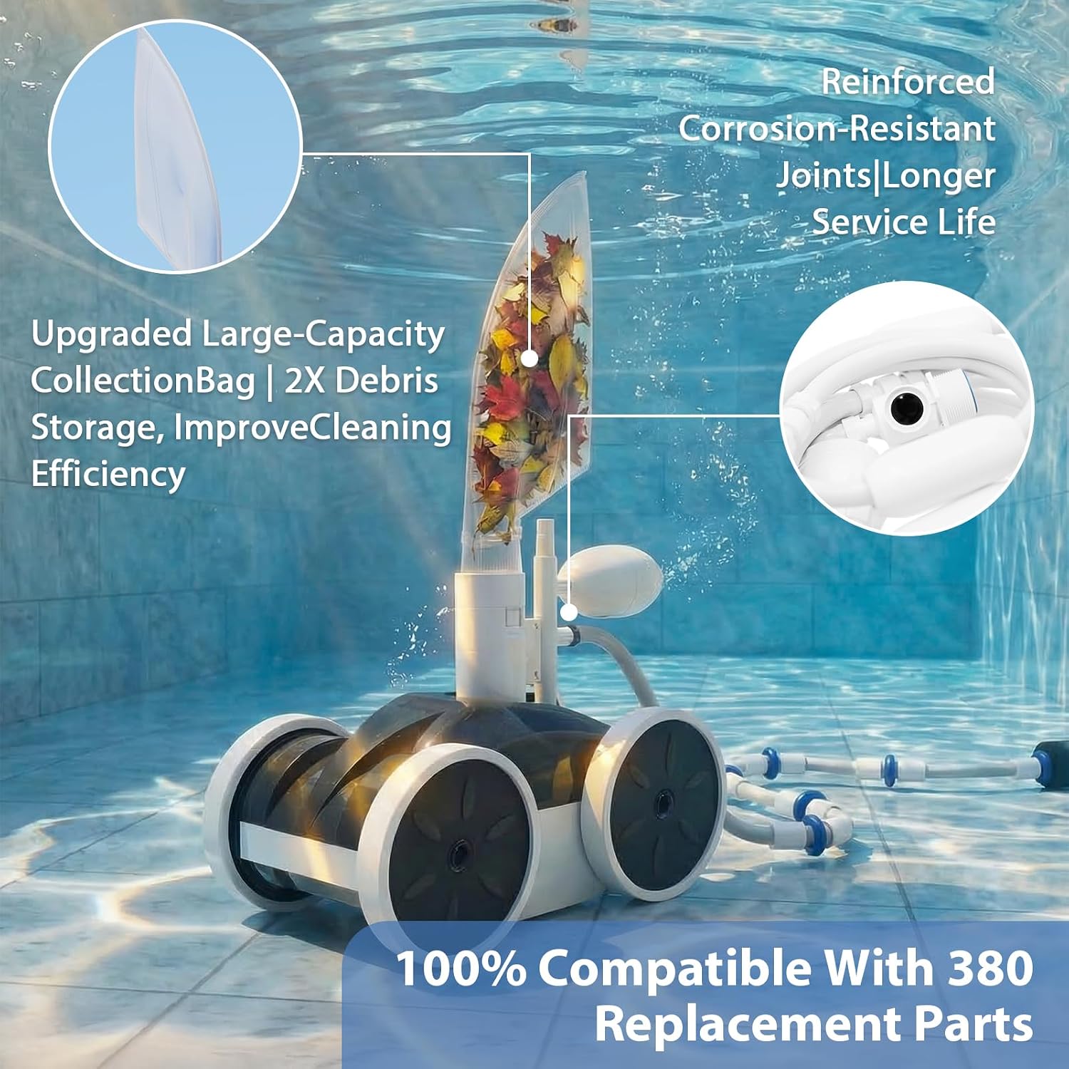 Pool Pressure Side Sweeper: Professional Solution for Cleaning Your Swimming Pool (Four Wheels Better Than Three)