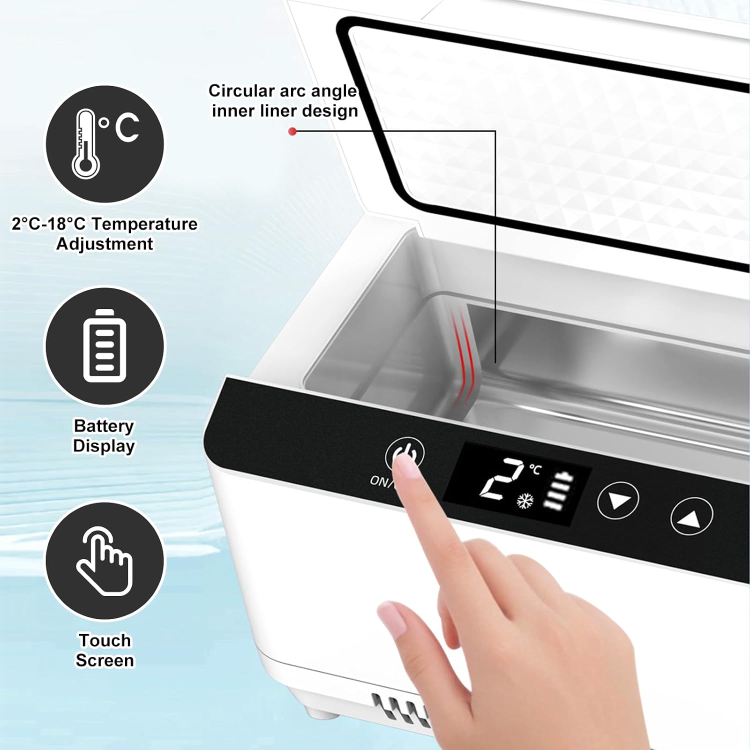 Electric Insulin Cooler Travel Case Box, Insulin Fridge for Travel TSA Approved, Portable Insulin Refrigerator, Diabetic Travel Case With LCD Display, 2-18℃ Temperature Control, 3–5 Insulin Pens