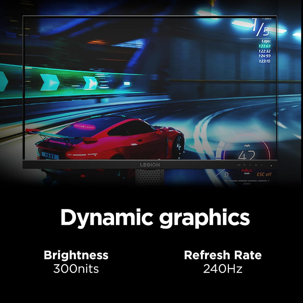 Lenovo Legion 24-10 Gaming Monitor - 23.8' IPS FHD Display - 240Hz - 0.5ms MPRT - AMD FreeSync Premium - HDR10 - Ergonomic LTPS Stand - HDMI 2.1 and DisplayPort 1.4 - Raven Black
