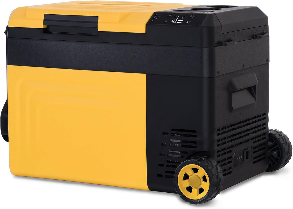 Newair 25 Qt. Portable Electric Cooler, 12v Car Mini Fridge, Hard Lunch Box for Jobsite, Workshop, Camping | Battery Powered Outdoor Cooler by 18/20V Dewalt, Bosch, Makita, Milwaukee Tool Batteries
