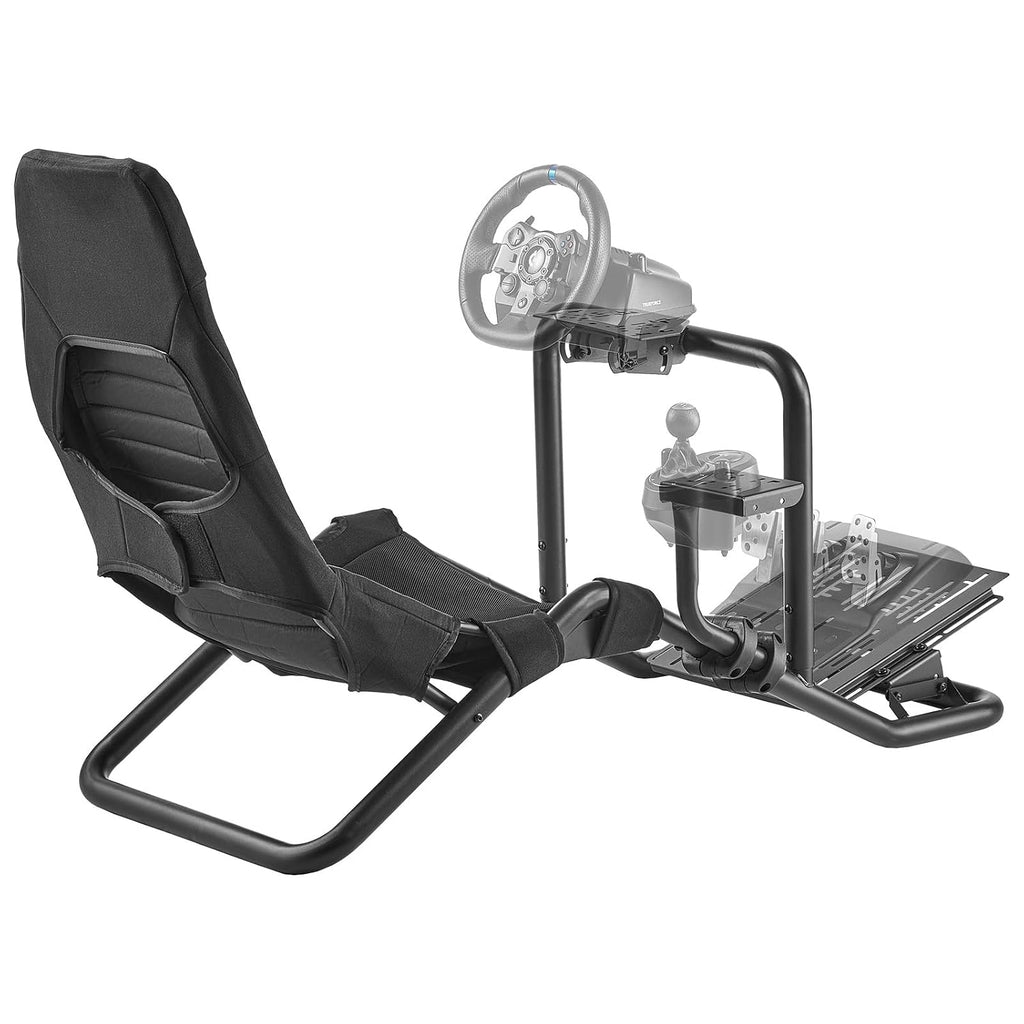 VEVOR Racing Wheel Stand, Heavy-Duty Integrated Simulator Cockpit Steering Stand, Fit Logitech G25,G27,G29,G920,G923, Thrustmaster T300RS,TX F458,T500RS,T3PA-PRO (F1/GT) and CSR Pedals, Black