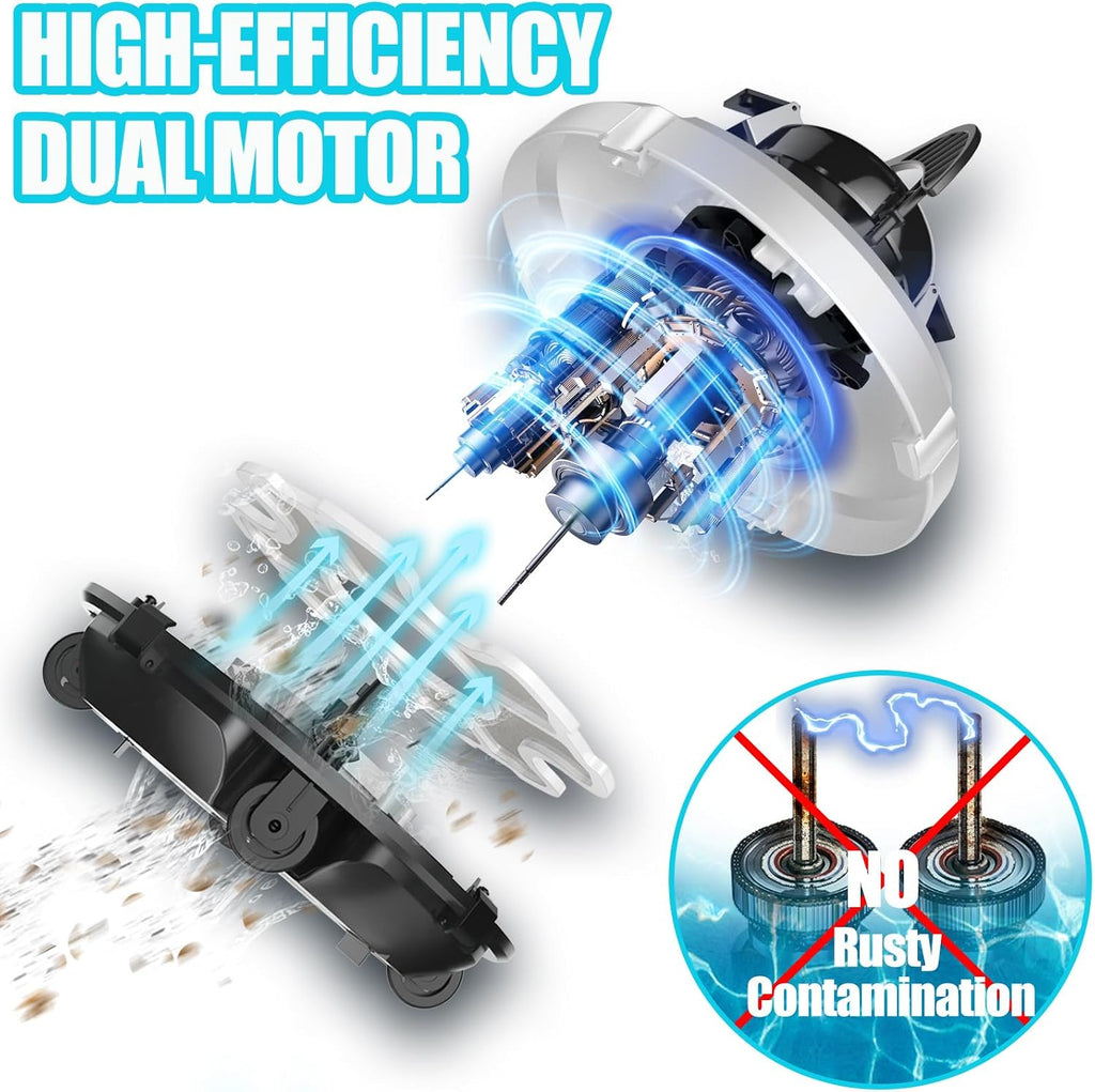 2026 Cordless Robotic Pool Cleaner, Pool Vacuum for Above Ground Pool with 120 Mins Runtime, Auto-Parking Robot Pool Cleaner for Inground Flat Pools Up to 1000 sq.ft