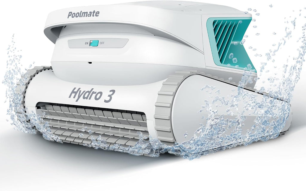 (2026 Upgrade) Hydro 3 All-in-one Pool Vacuum Robot, 200mins Runtime Cordless Pool Cleaner, 2 150W Brushless Motor+Floor/Wall/Waterline Scrubber Brush,Ideal for Inground/Above-Ground Swimming Pools