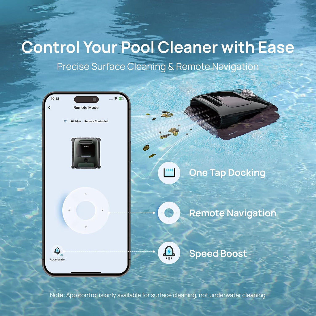 Beatbot AquaSense 2 Pro Cordless Robotic Pool Cleaner, Unmatched 5-in-1 Cleaning, Surface Parking, Skimmer with APP Control, Water Clarification, for Pools up to 3,875 Sq.ft – Pine Green