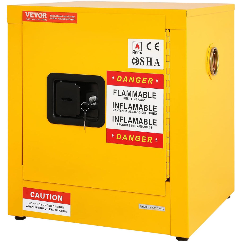 VEVOR Flammable Cabinet 17' x 17' x 18', Galvanized Steel Safety Cabinet, Adjustable Shelf Flammable Storage Cabinet, for Commercial Industrial and Home Use: Industrial & Scientific