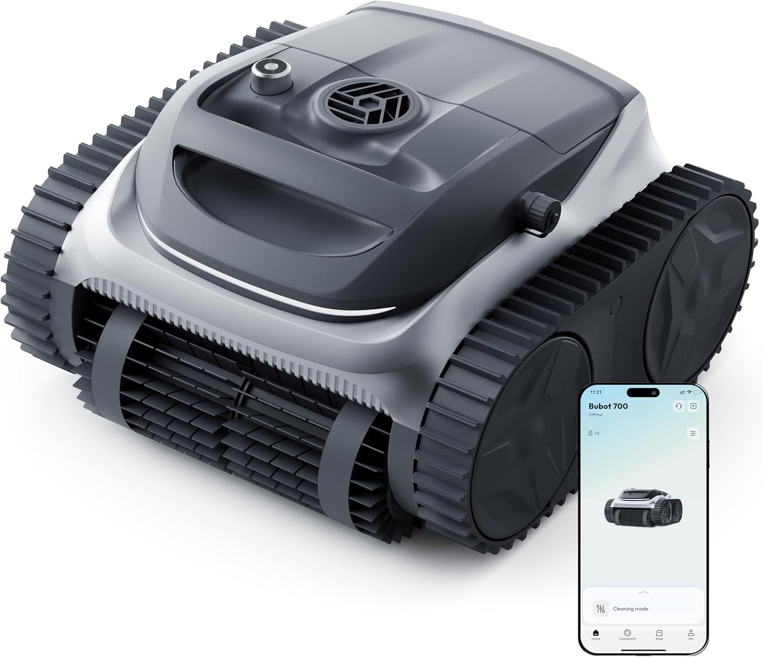 Bubot 700 Cordless Pool Vacuum for Inground & Above Ground Pools, Robotic Pool Cleaner with Superior Suction, Smart Navigation, APP Control, Wall/Waterline Cleaning, 210-Min Runtime (Silver)