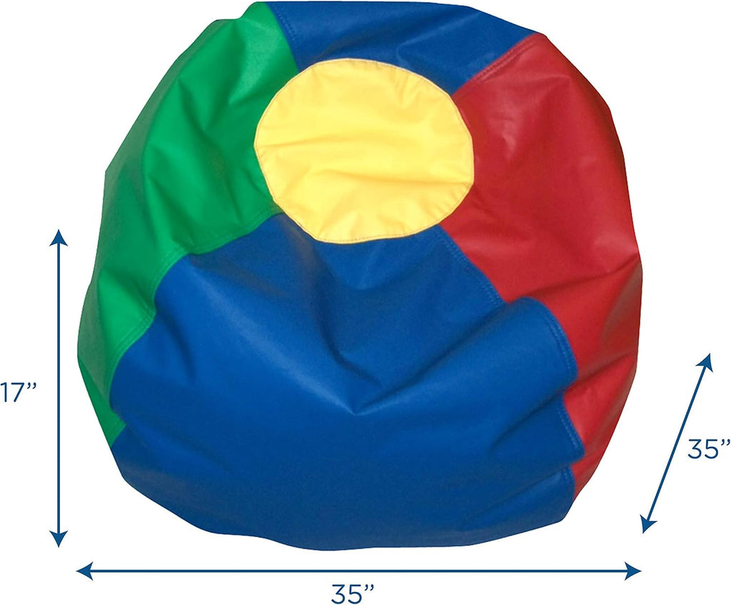 Children's Factory 35' Kids Bean Bag Chairs, Flexible Seating Classroom Furniture, Beanbag Ideal for Boy/Girl Toddler Daycare or Playroom, Rainbow