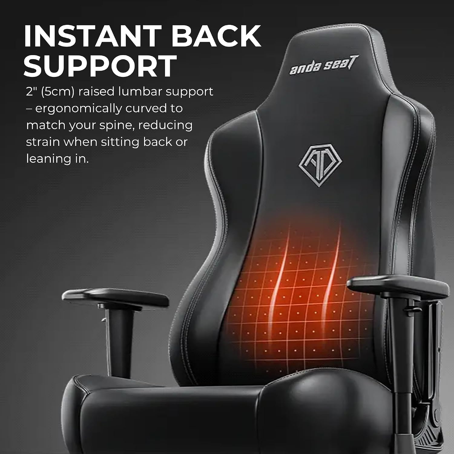 Anda Seat Novis Gaming Chair for Adults - XL Reclining Video Game Chairs, PVC Leather Ergonomic Office Chair, Heavy Duty Back Lumbar Support - Luxury Black Computer Chairs for Home & Work