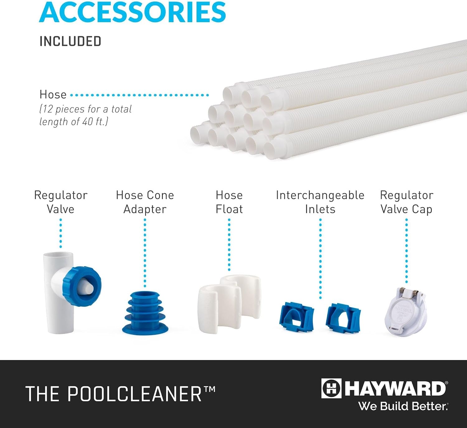 Hayward Pool Vacuum for Inground Pools Poolvergnuegen Suction Pool Cleaner (4 Wheel) Automatic Vacuum for In-Ground Pools up to 20 x 40 ft