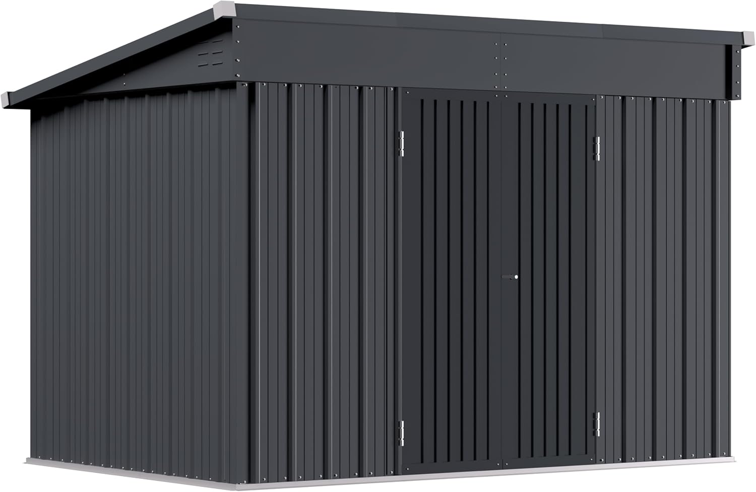 MUPATER 6x10 FT Outdoor Storage Shed,Galvanized Metal Shed Storage House with Lockable Door & Vents for Garden,Patio, Backyard, Grey