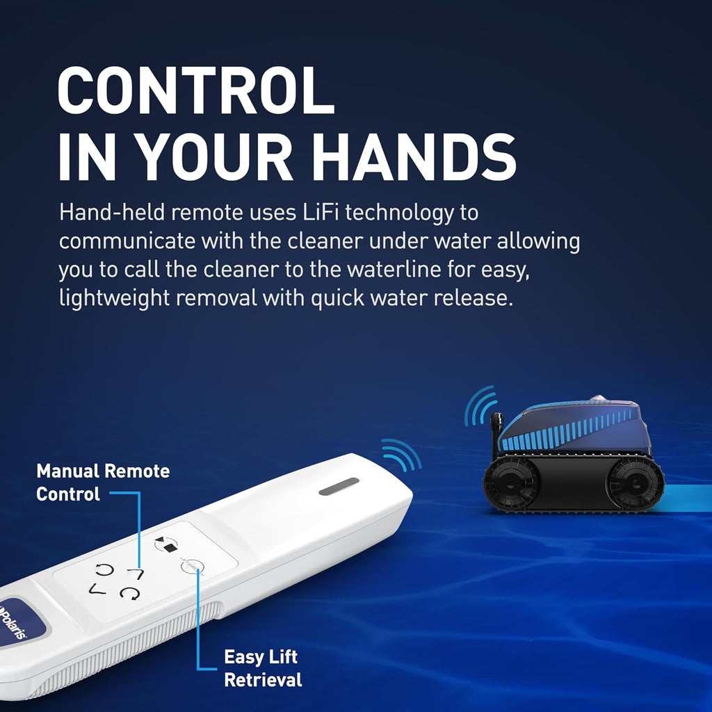 Polaris Freedom Plus Cordless Robotic Pool Cleaner for In-Ground Pools up to 50 ft, Outdoor Charging Caddy Included, Remote Control Included