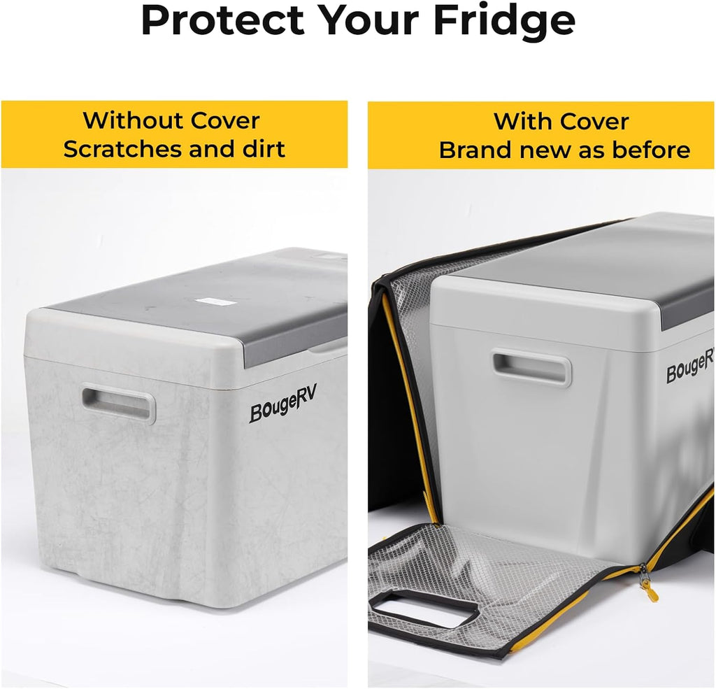 BougeRV 12 Volt Refrigerator With 23 Quart Cover, 12V Car Fridge 23 Quart Portable Freezer Compressor Cooler Compressor Freezer, 12/24V DC 110~240V AC, -8℉~50℉ for Truck RV SUV
