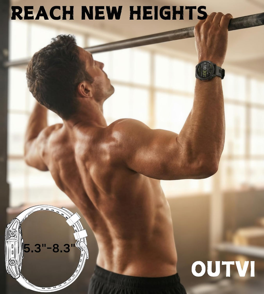 for Fenix 5/Fenix 6/Fenix 7 Band 22mm Silicone – Quickfit 22 Watch Bands for Garmin Fenix 8 47mm/Fenix 5 Plus/Fenix 6 Pro/Fenix 7 Pro Sapphire Solar/Forerunner 935– Soft Rugged Sports Strap Men Women