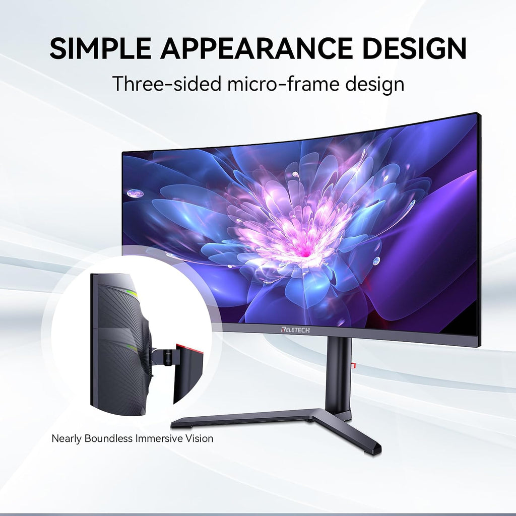 34 Inch Curved Ultrawide Gaming Monitor,21:9 WQHD (3440x1440) 165Hz 1ms 1500R Curved Monitor, 120% sRGB, Support Freesync,2 HDMI & 2 DP, Equipped with LED Backlight, VESA Mount (G34WQ)