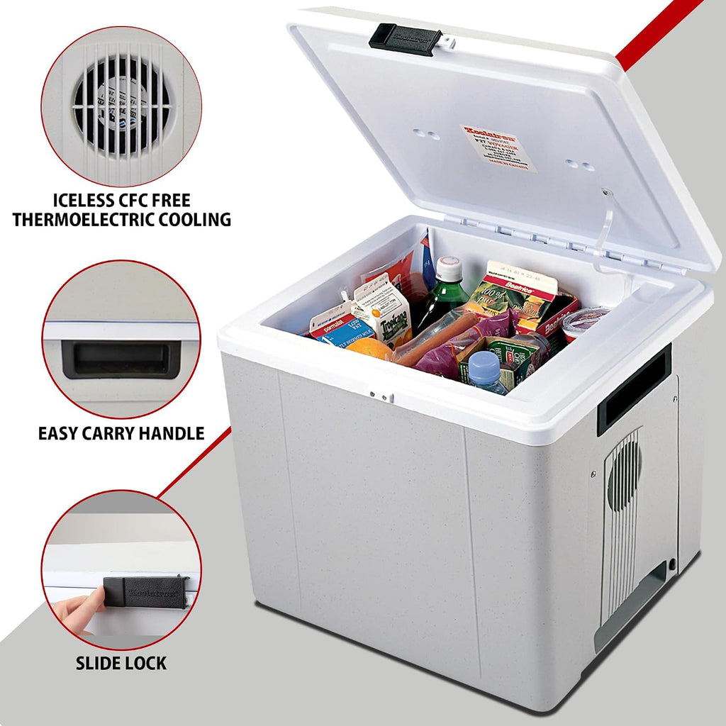Koolatron 12V Iceless Cooler & Warmer – Portable Electric Cooler / Nevera Portátil Eléctrica for Car Truck Camper Boat, Hard Sided Mini Fridge for Camping Picnic Travel Lunch Food Drinks Office 29 qt