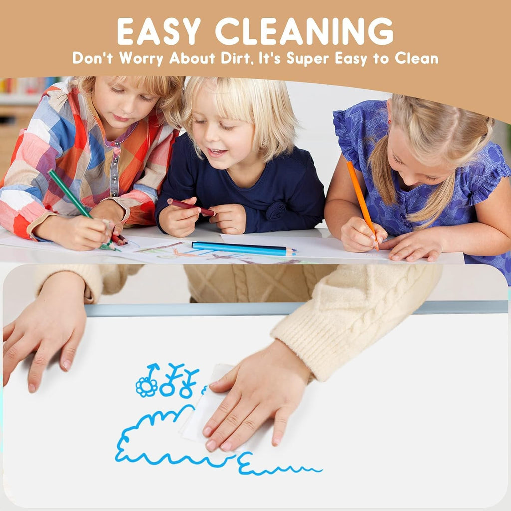 Kids Table and Chair Set for Toddlers - Adjustable Activity Center with Non-Slip Legs & Graffiti-Proof Surface Ages 3-12