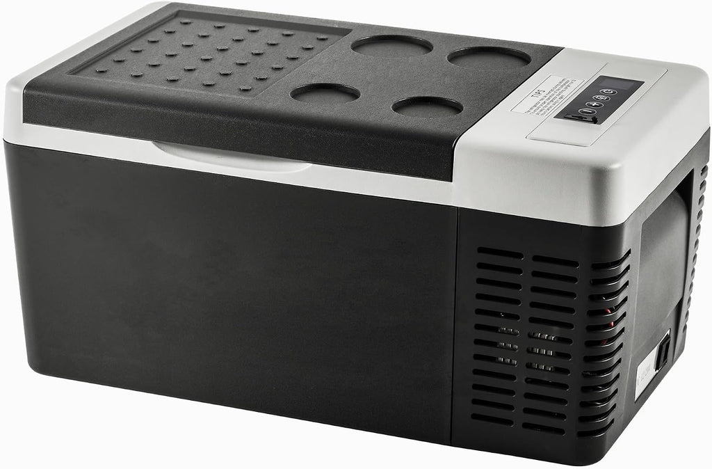 EKOJUCE 12 Volt 19QT(18L) Portable Car Refrigerator, Car Cooler -4℉~60℉, Electric Compressor Cooler 12/24V DC & 110-240V AC, Car Fridge for RV Camping, RV, Truck, Travel, Outdoor, Black