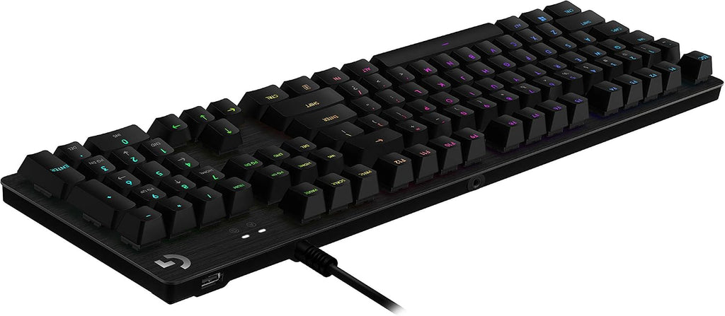 Logitech G512 Mechanical Gaming Keyboard Special Edition,RGB Lightsync Backlit Keys,GX Blue Clicky Key Switches,Brushed Aluminum Case,Customizable F-Keys, USB Pass Through,AZERTY France - Black