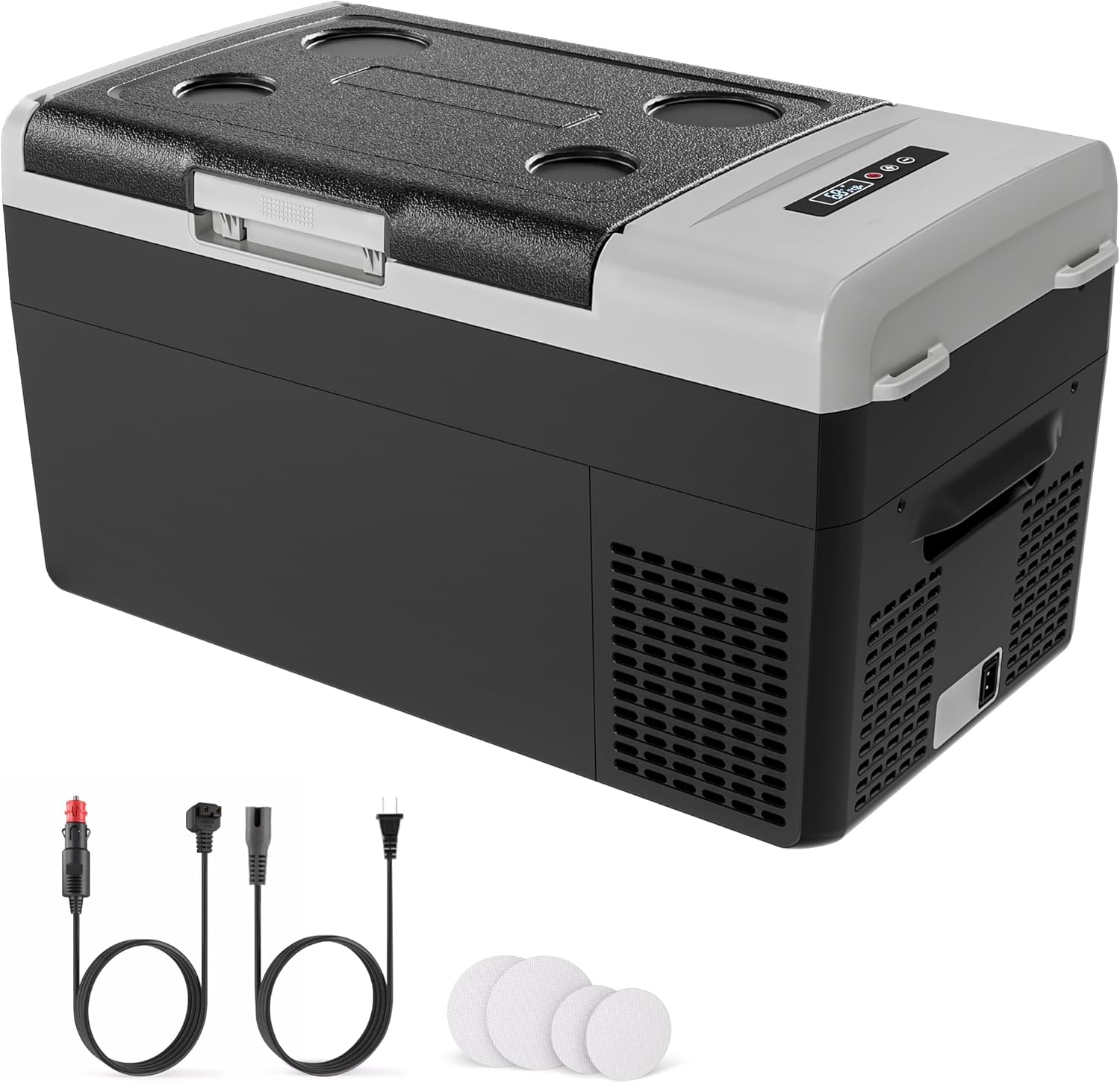 EKOJUCE Portable 12V Refrigerator, 22 Quart Compressor Electric Cooler, 12V Fridge -4℉-68℉, Portable Freezer for Camping, RV, Outdoor