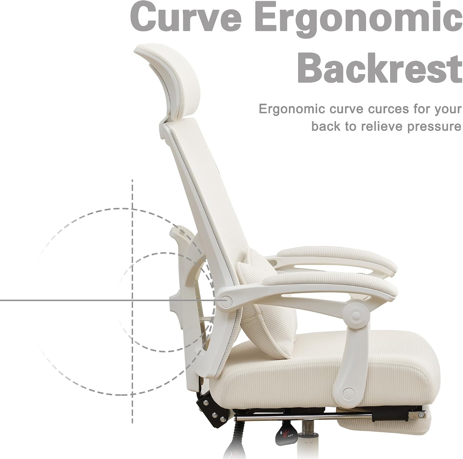 Qulomvs Ergonomic Office Chair with Footrest Home Office Desk Chair with Headrest and Backrest Adjustable Mesh Computer Desk Chair with Wheels 360 Swivel Task Chair
