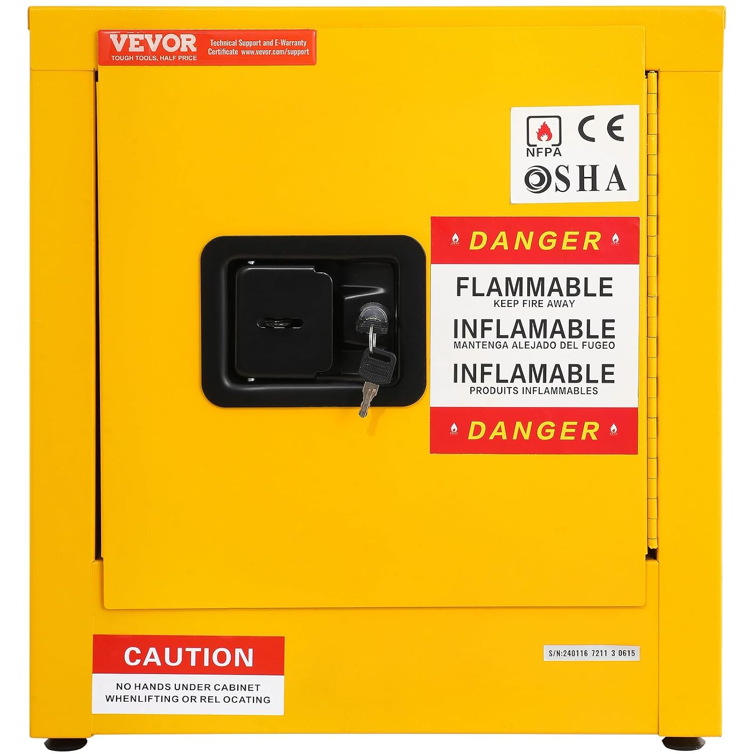 VEVOR Flammable Cabinet 17' x 17' x 18', Galvanized Steel Safety Cabinet, Adjustable Shelf Flammable Storage Cabinet, for Commercial Industrial and Home Use: Industrial & Scientific