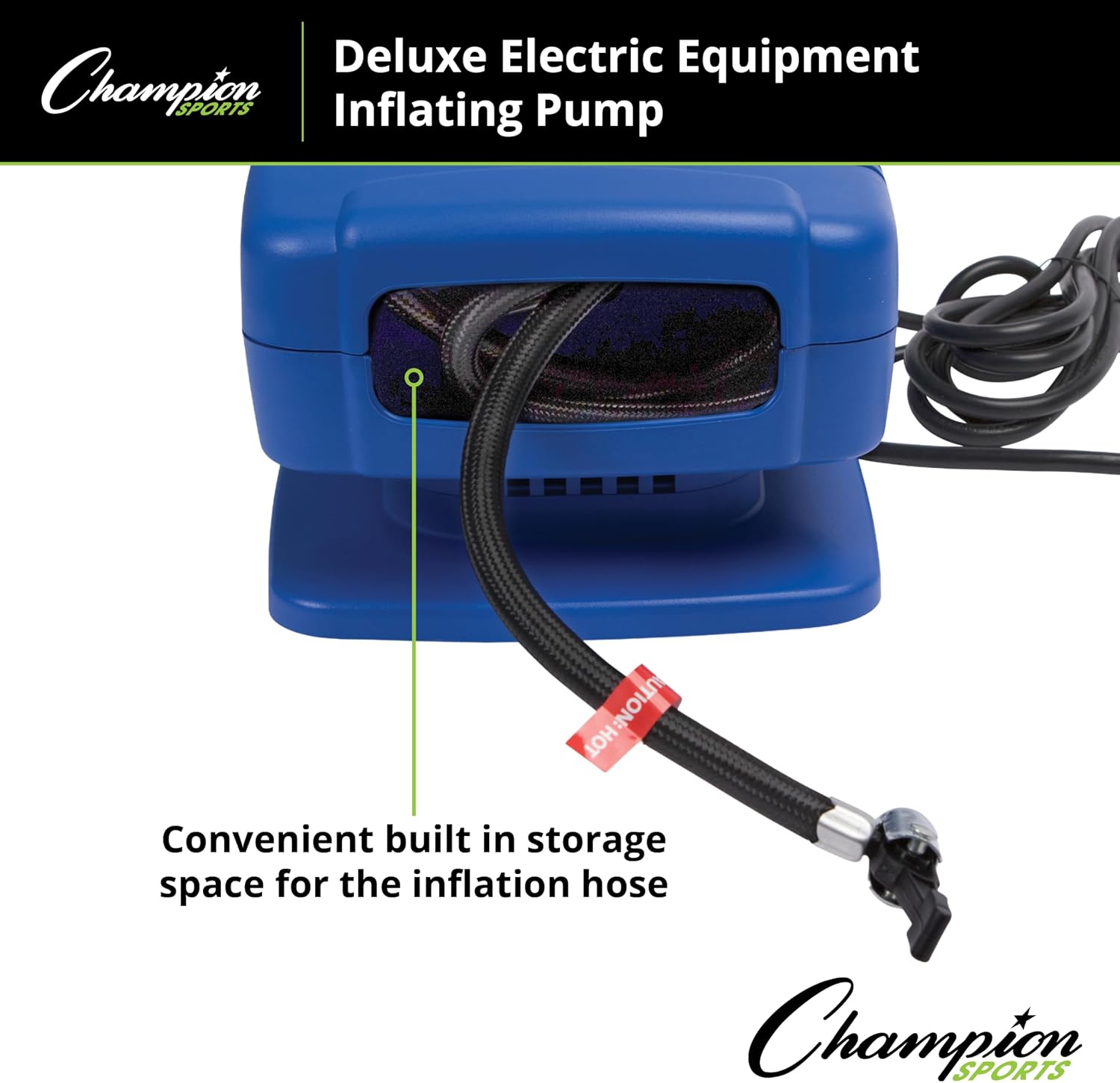 Champion Sports Electric Ball Inflator – Quiet High-PSI Air Compressor & Ball Pump for Sports Balls, 110–120V AC