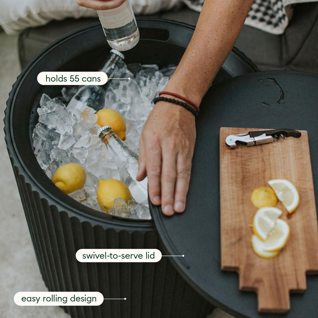 Veradek Outdoor Cooler Side Table - 2 in 1 - Designed for use as Outdoor Side Table, Patio Decor and Ice Chest
