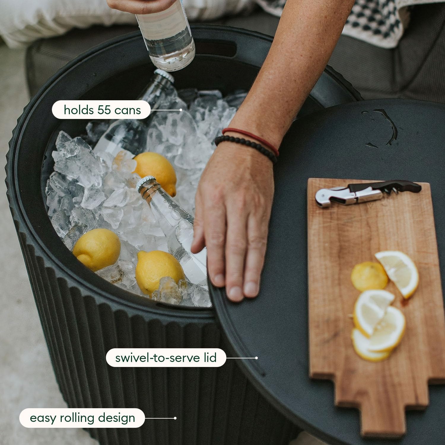 Veradek Outdoor Cooler Side Table - 2 in 1 - Designed for use as Outdoor Side Table, Patio Decor and Ice Chest