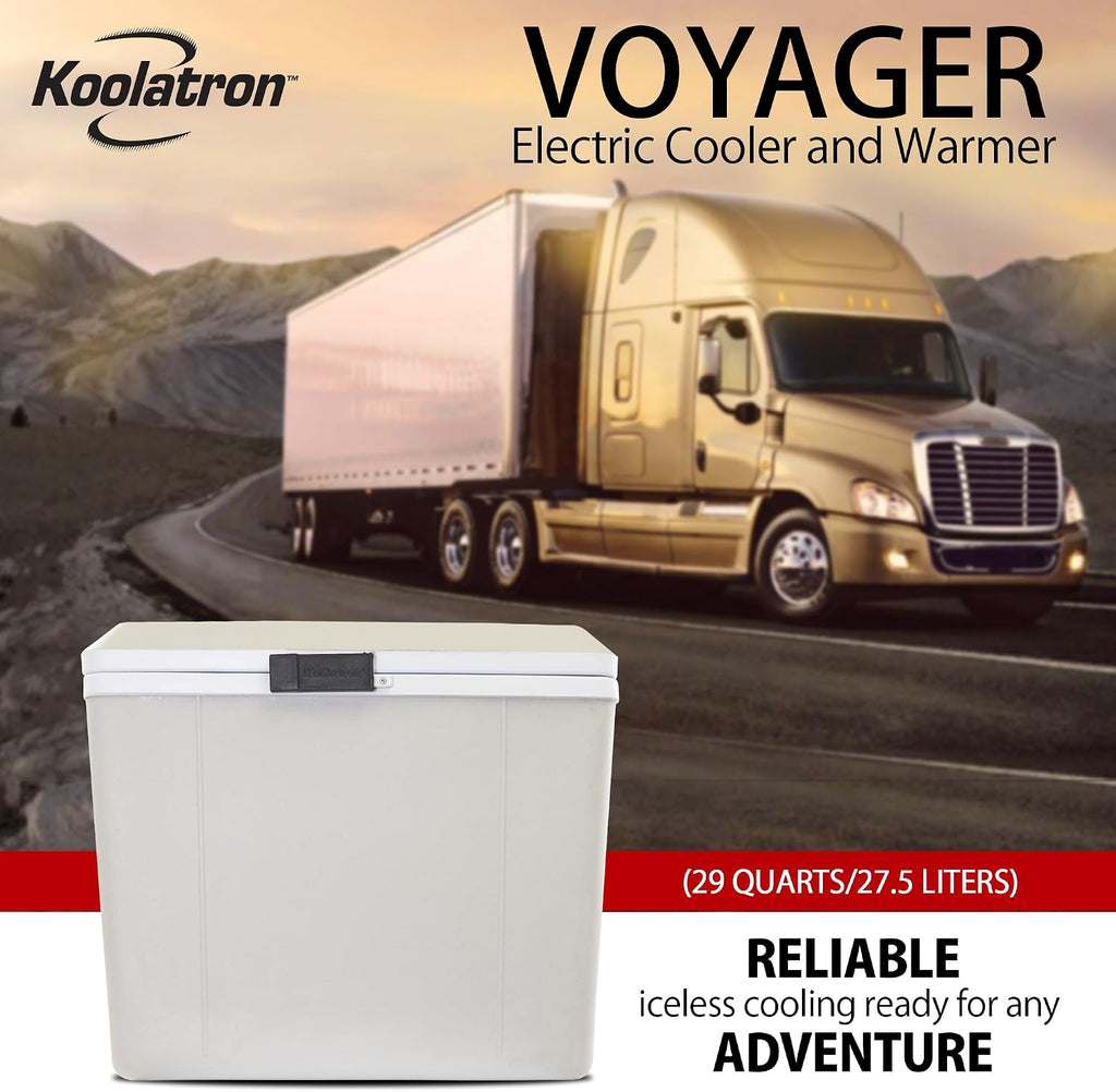Koolatron 12V Iceless Cooler & Warmer – Portable Electric Cooler / Nevera Portátil Eléctrica for Car Truck Camper Boat, Hard Sided Mini Fridge for Camping Picnic Travel Lunch Food Drinks Office 29 qt