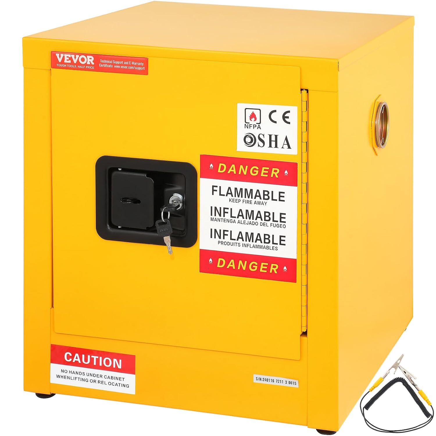 VEVOR Flammable Cabinet 17' x 17' x 18', Galvanized Steel Safety Cabinet, Adjustable Shelf Flammable Storage Cabinet, for Commercial Industrial and Home Use: Industrial & Scientific