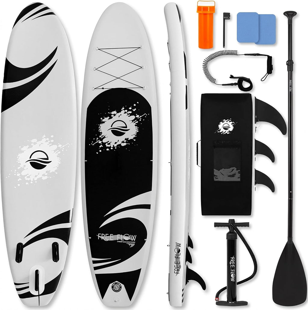 SereneLife Inflatable Stand Up Paddle Board - Wide Stable Design, Non-Slip Deck for Adults & Youth with Premium Paddle Board Accessories: Carry Bag, Dual Action Pump, Paddle, Ankle Leash