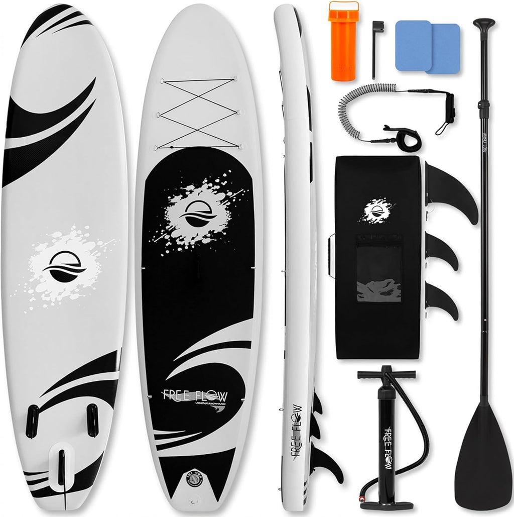 SereneLife Inflatable Stand Up Paddle Board - Wide Stable Design, Non-Slip Deck for Adults & Youth with Premium Paddle Board Accessories: Carry Bag, Dual Action Pump, Paddle, Ankle Leash