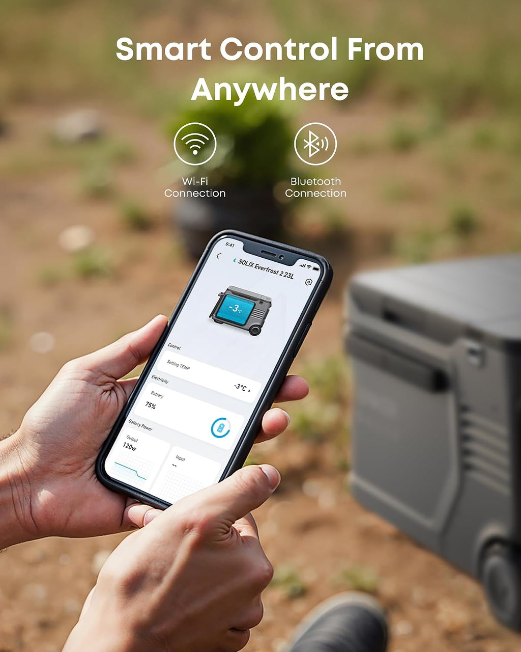Anker SOLIX EverFrost 2 23L Cooler,61 qt Car Refrigerator, Electric Cooler with 288Wh Battery, Powered by AC/DC or Solar,for Outdoor Camping, Travel, and Fishing, Fits in Trucks