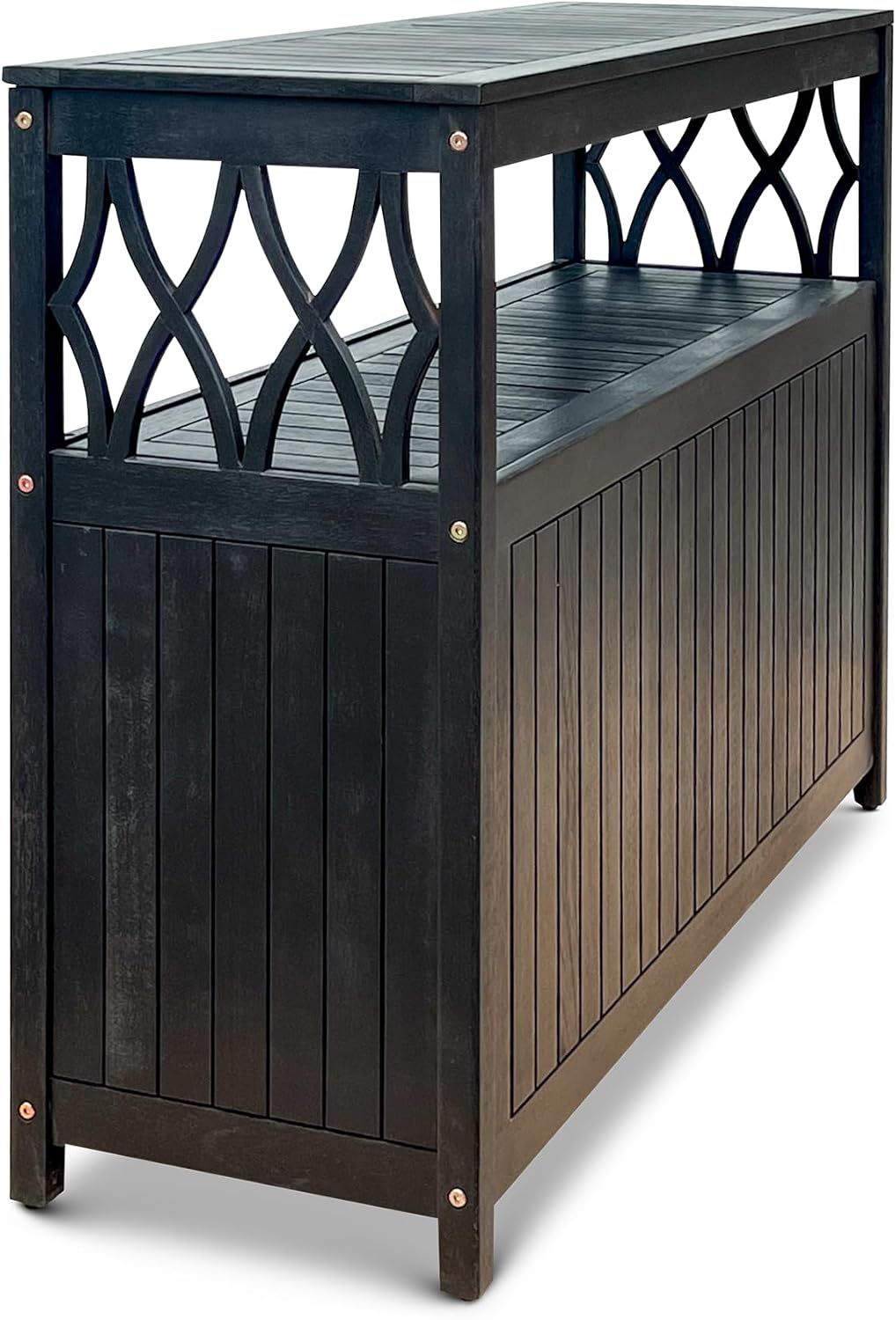 DTY Outdoor Living Longs Peak Eucalyptus Wood Sideboard Table, Outdoor Buffet Cabinet with Storage, Espresso Oil Weather-Resistant Finish
