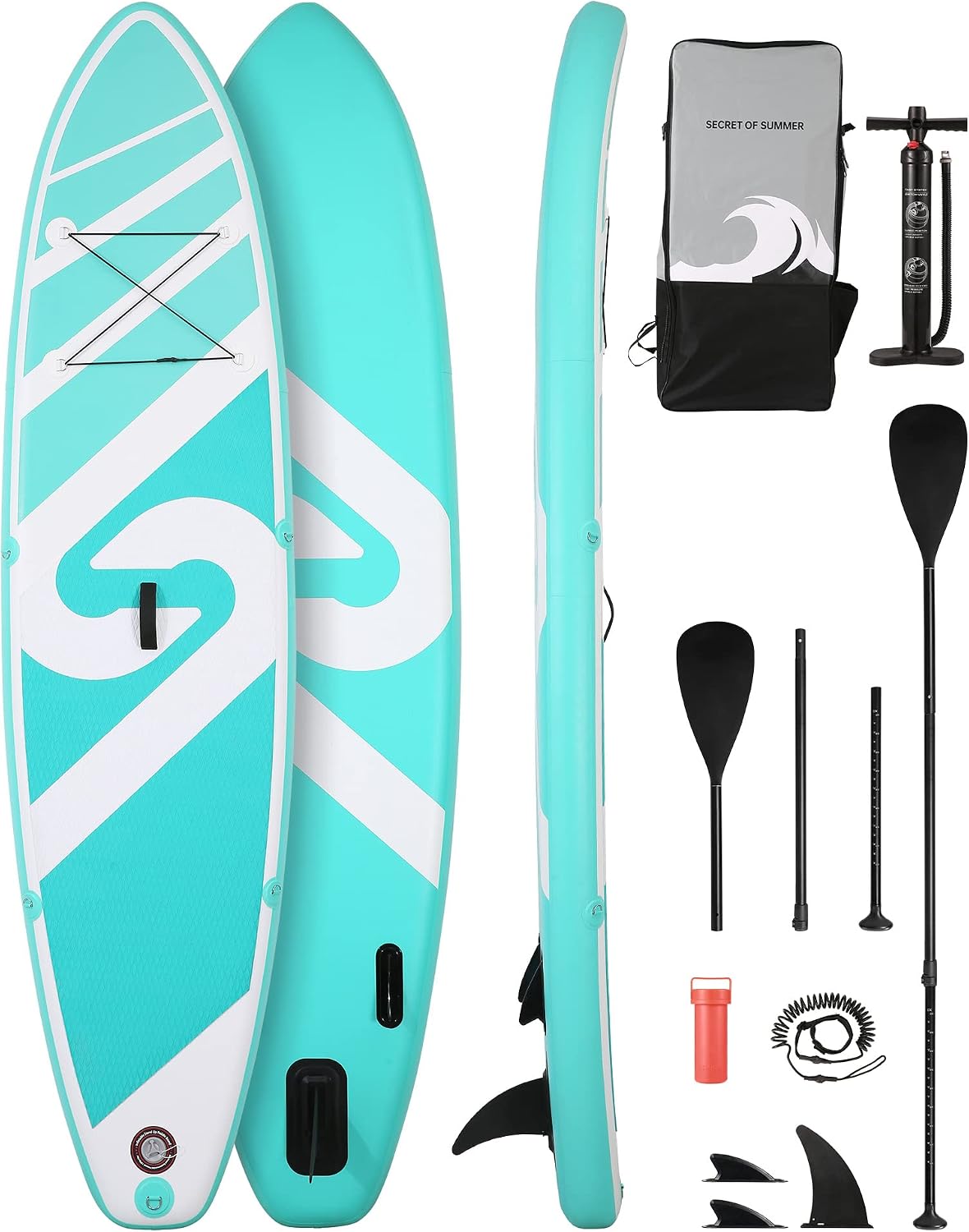 Inflatable Paddle Board Stand Up Paddle Board Inflatable Paddleboard SUP Board with Premium Full Accessories 120'x30'x6' for Youth & Adults Have Fun in Oceans, River and Lakes