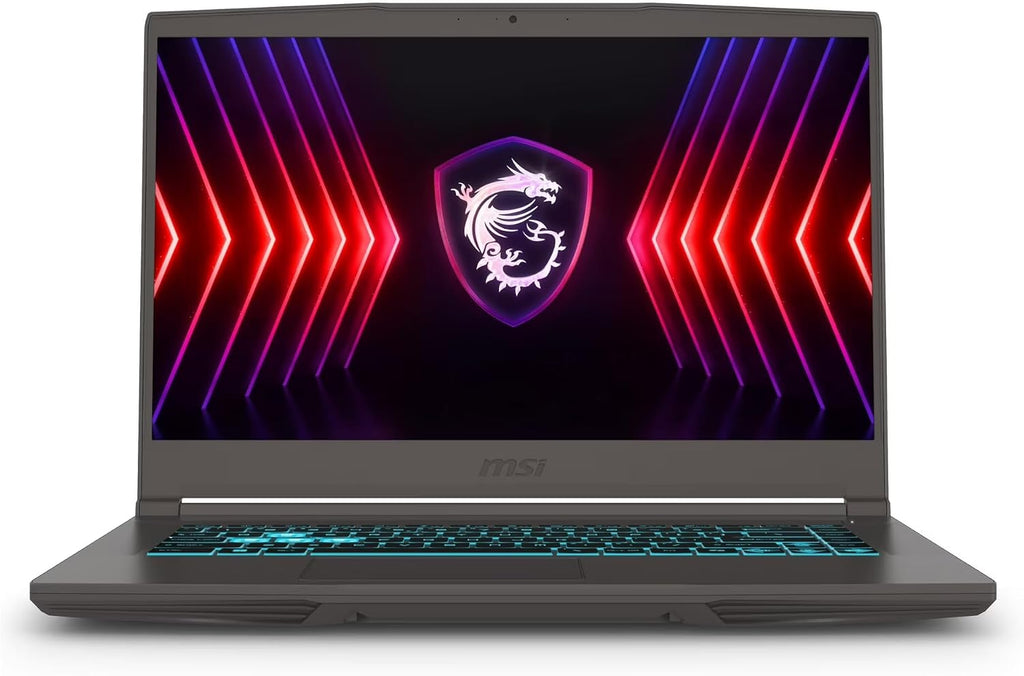 msi Thin 15.6 inch FHD 144Hz Gaming Laptop, AMD Ryzen 5 7535HS, 32GB RAM, 1TB SSD, NVIDIA GeForce RTX 4060, Webcam, Backlit Keyboard, Gray, Windows 11 Home with Accessories
